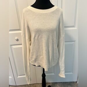 Banana Republic 100% Cotton Crewneck Sweater White Size M